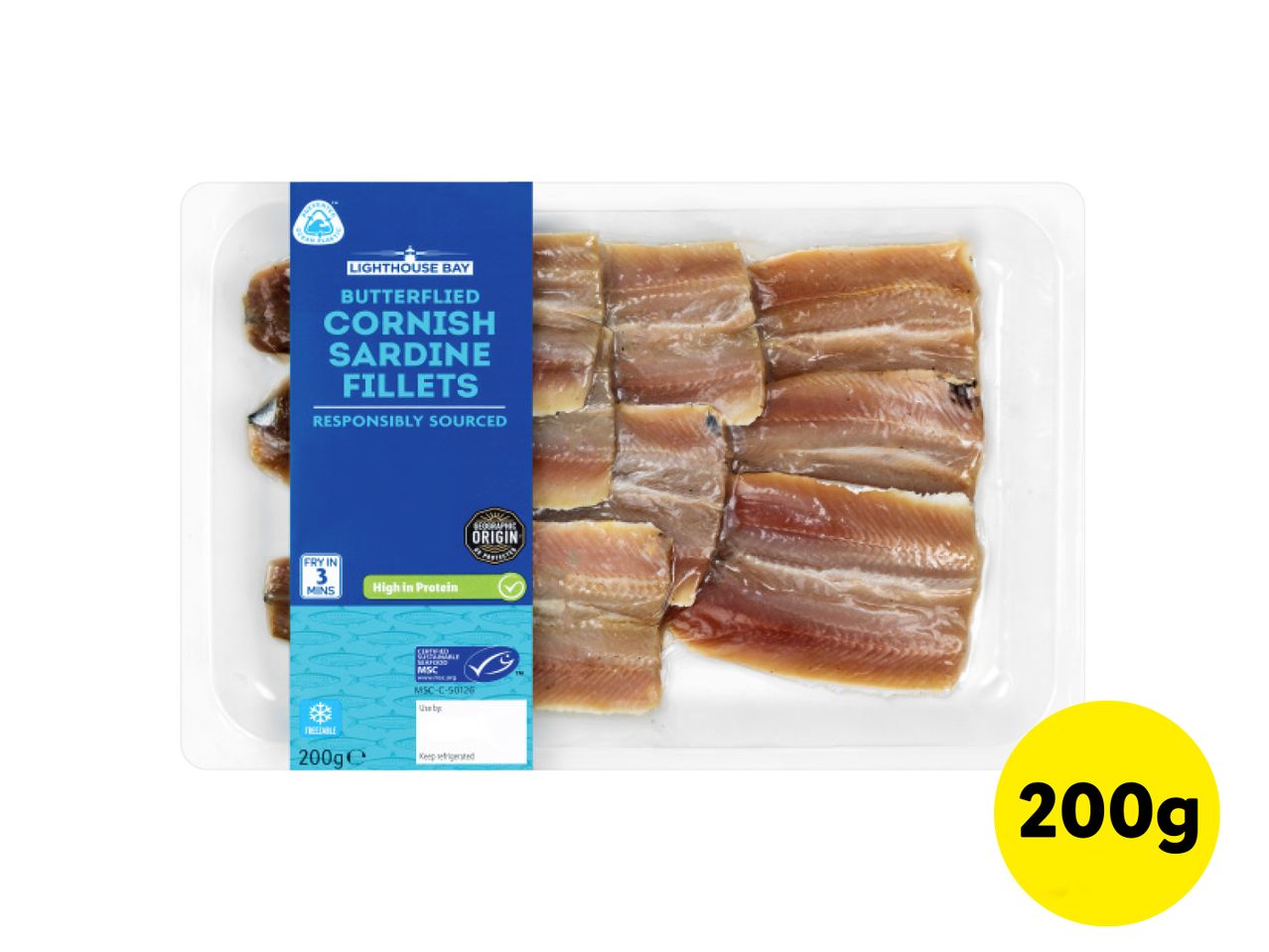 Lighthouse Bay Butterflied Cornish Sardine Fillets, 200g