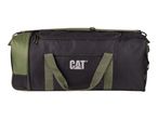 A black and olive green CAT duffel bag with a prominent logo on the front.