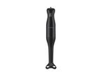 A black SilverCrest immersion blender with a gray button on a white background.