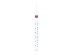 White power strip with six UK sockets and a red on/off switch.