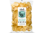 Zak De Hoeksche Waard zeezout chips, met een vintage-stijl etiket.