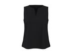 Black sleeveless top with a V-neckline