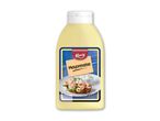 Mayonnaiseflaske med et billede af rejemad og teksten 'Mayonnaise' og '400 g'.