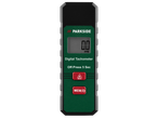 Дигитален тахометър с дисплей, показващ 0.0 RPM, и бутони за измерване и памет/включване/изключване.