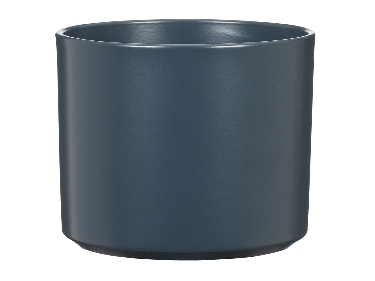 Dark blue ceramic plant pot