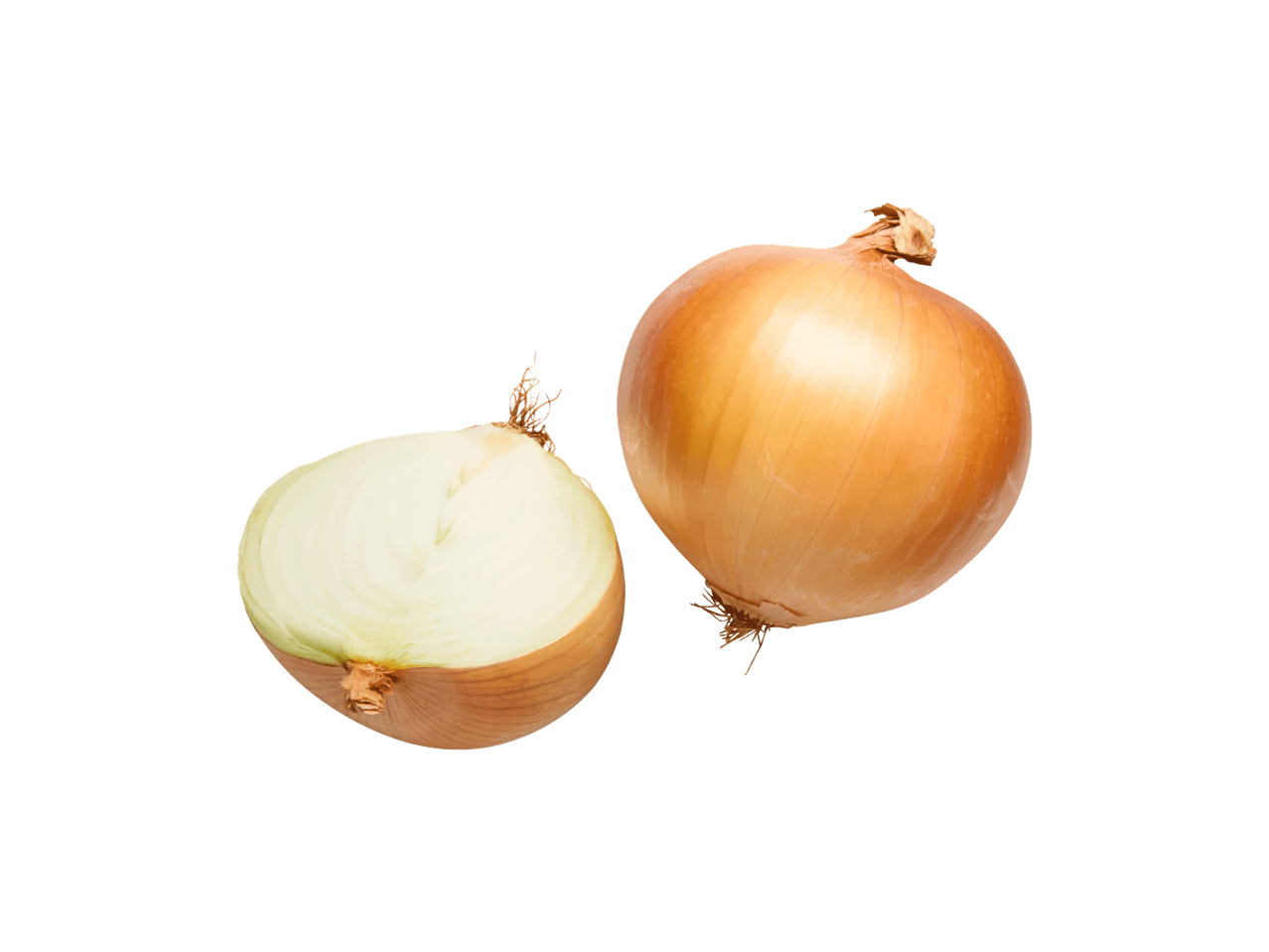 Celi i prepolovljeni žuti luk na crnoj pozadini.
