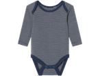 Pikkade varrukatega beebi body, sinimustvalge triibuline.
