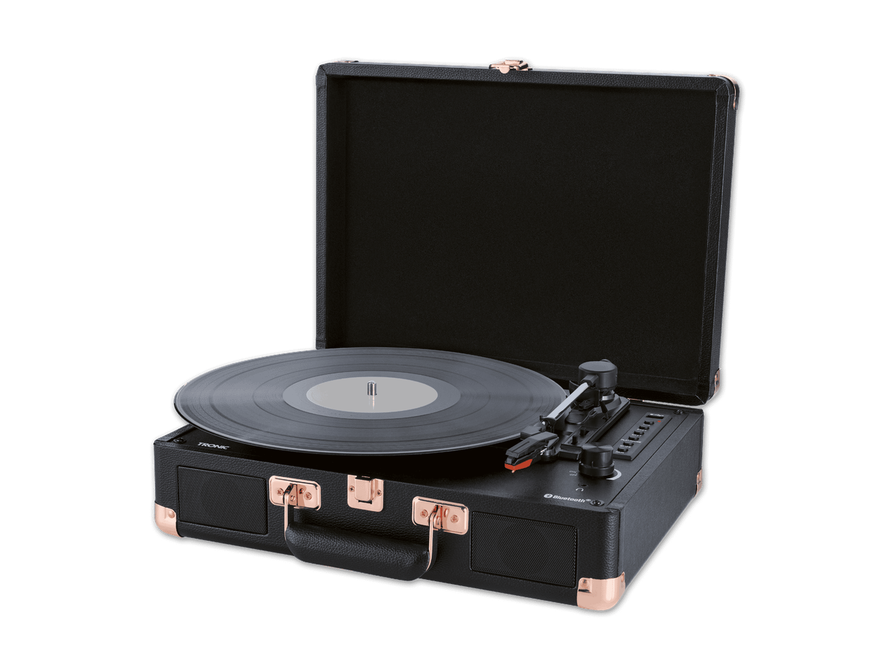 TRONIC Plattenspieler im Kofferdesign mit Bluetooth und Vinylplatte