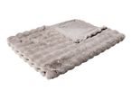 Soft faux fur blanket in light grey with a textured pattern