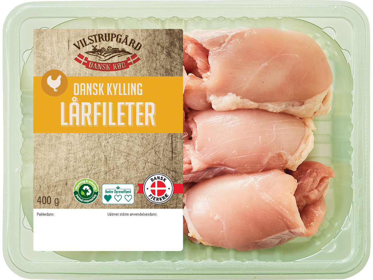 Vilstrupgaard danske kyllingfilet, 400 g.