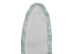 Capa para tábua de engomar W5 com padrão de folhas azuis e cordão ajustável.