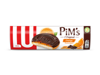 Een verpakking zachte biscuitjes met sinaasappelvulling en een laagje chocolade.