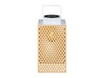 Beige solar powered garden lantern.