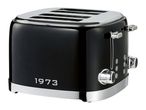 Black and chrome 4-slice toaster with retro 1973 design