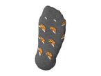 Grey ankle sock featuring a pattern of cute cartoon croissants with angel wings and halos