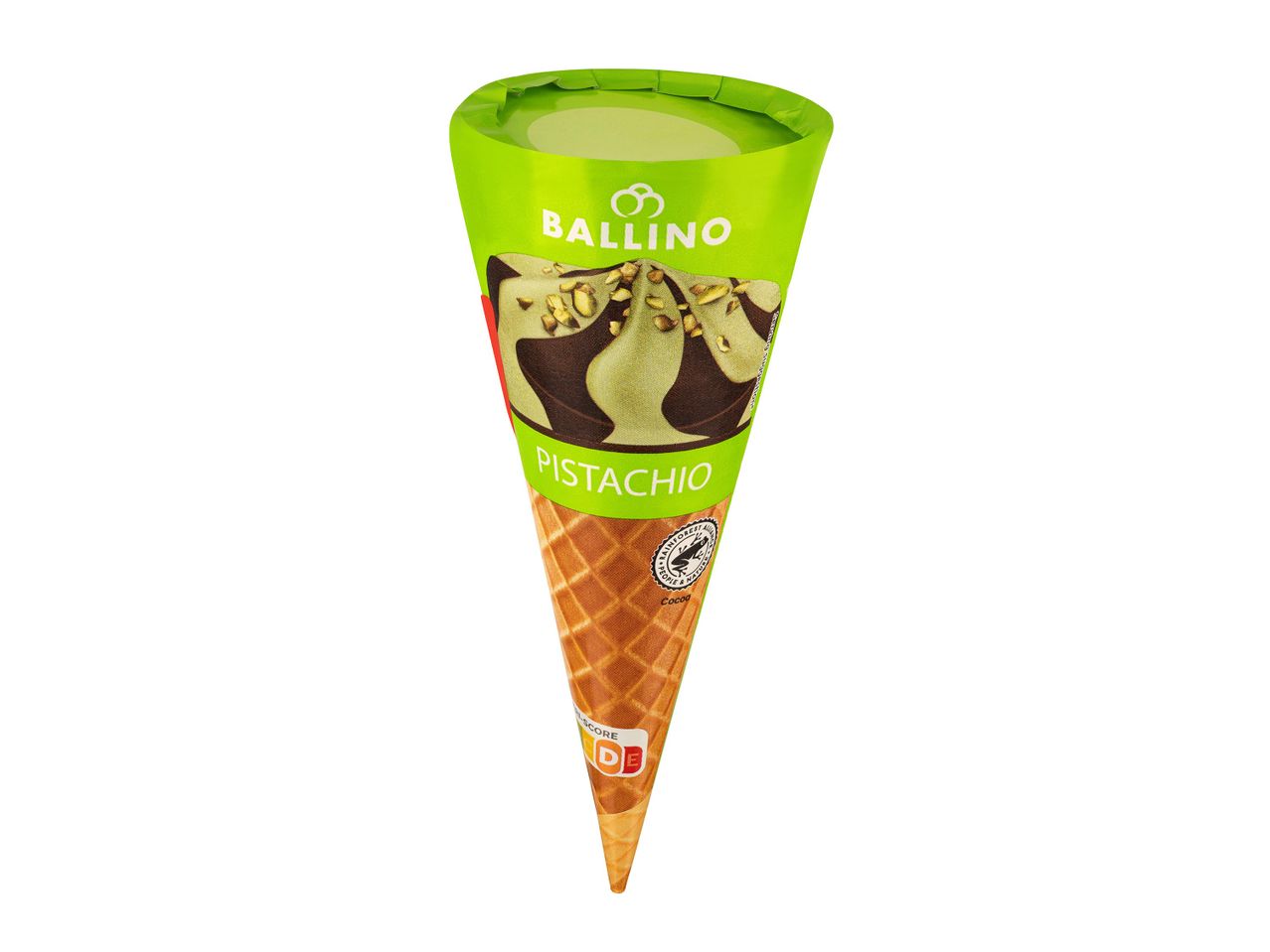 Ballino pisztáciás fagylaltkúp.
