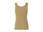 A beige sleeveless undershirt.