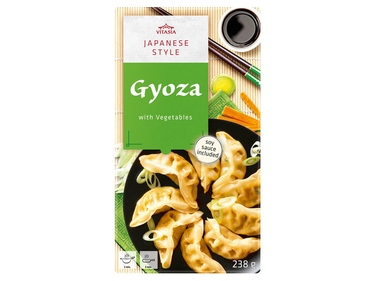 VITASIA Jaapani stiilis Gyoza köögiviljadega, sojakaste kaasas, 238g.