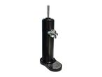 Black beverage dispenser with a chrome tap and drip tray.