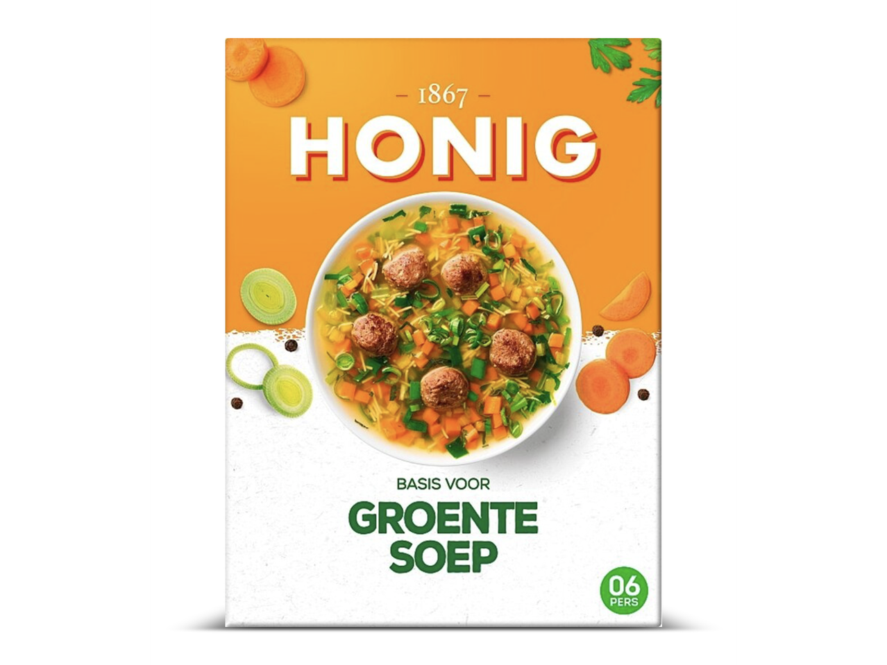 Honig 1867 basis voor groentesoep met gehaktballetjes.