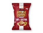 En pose Kims Bulge Chips med 50% ekstra chips.