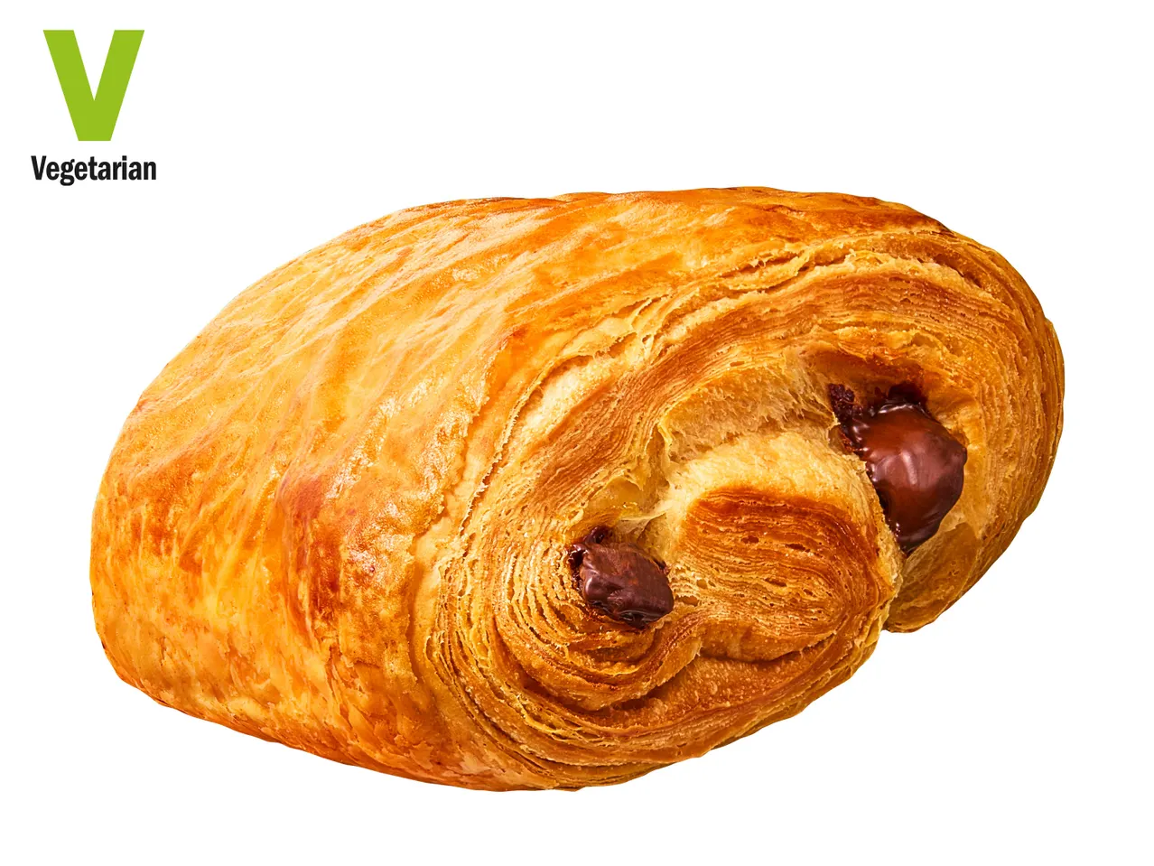 Vegetarian chocolate croissant.
