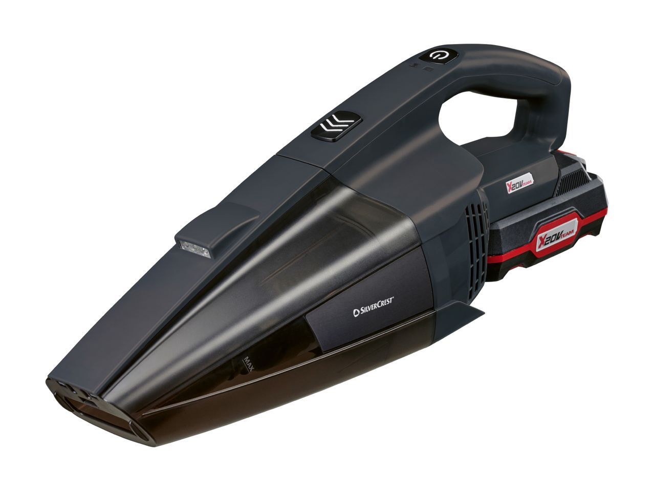 A black cordless handheld vacuum cleaner.