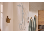 Livarno Mixer Tap Assortment in a modern bathroom with shower and accessories.