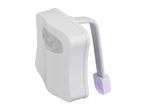 White toilet bowl night light with motion sensor