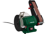 Parkside® Stand- und Bandschleifer in Grün und Schwarz.