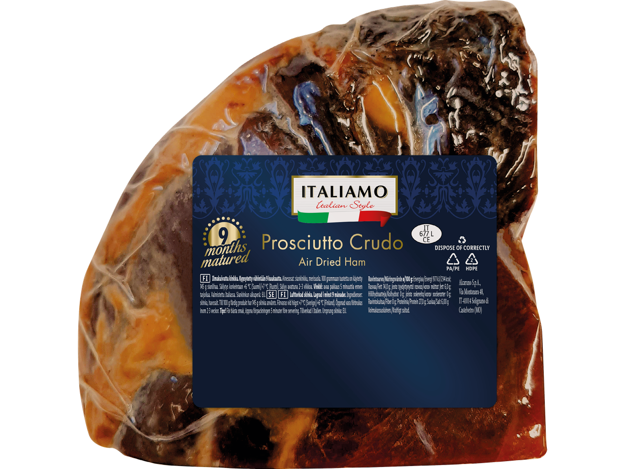 Italiamo Prosciutto Crudo lufttorkad skinka.