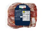 Spicy Capocollo, an air-dried cured Italian pork neck sausage, with nutritional information.