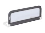 Grey bed rail with white mesh panel and white plastic base