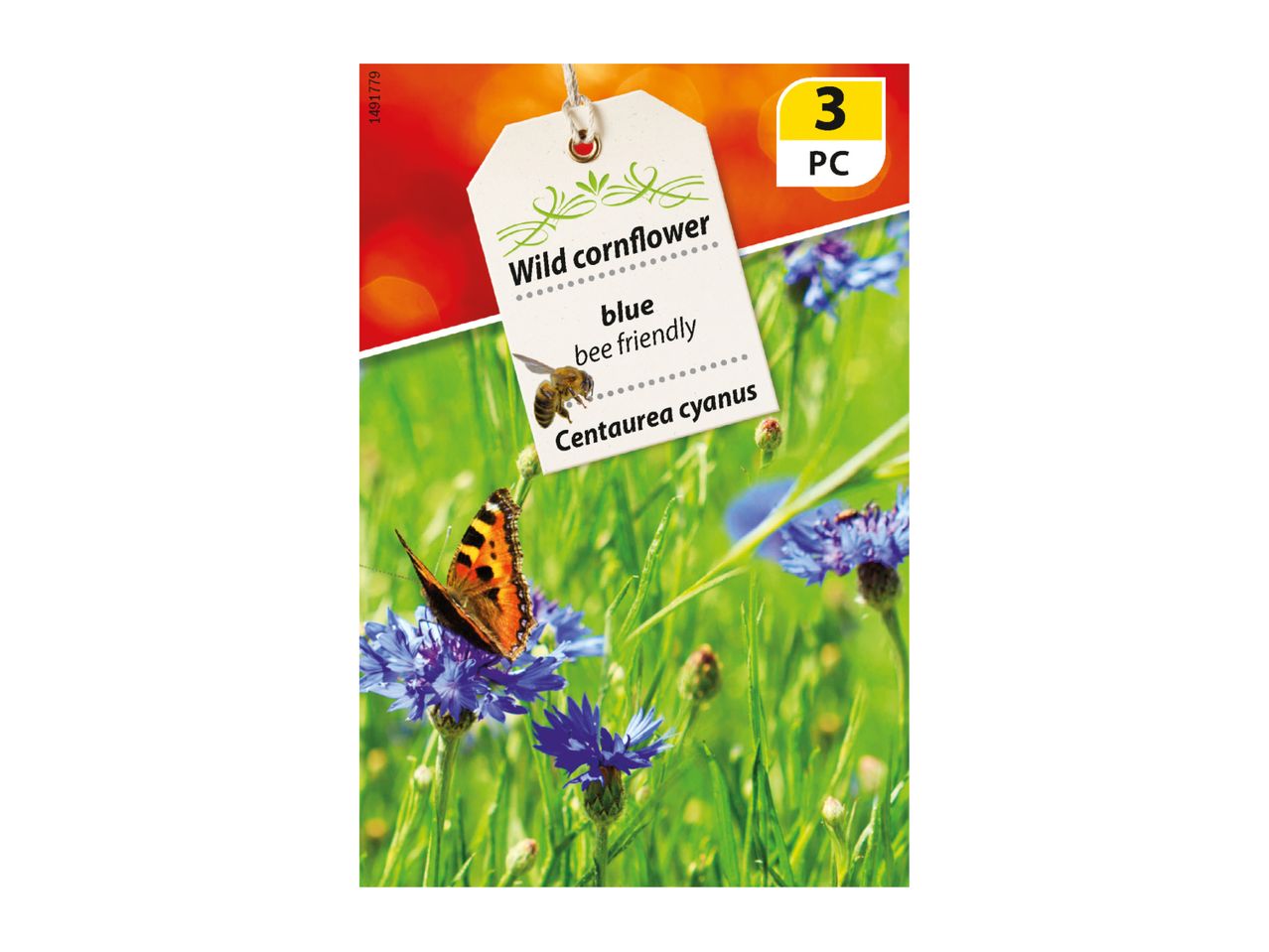 Wild cornflower seeds, blue, bee friendly, Centaurea cyanus, 3 PC