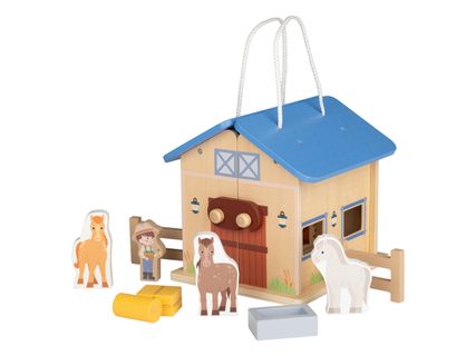 Hordozható fa játékkészlet