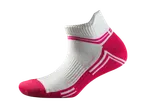 White and pink sport socks: breathable design.