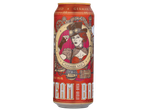 Lata de cerveja Steam Brew German Red Ale com design steampunk.