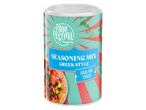 Seasoning mix, Greek style, ideal for gyros, in a cylindrical container with a gyros image.