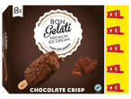 Embalagem de 8 picolés Bon Gelati XXL sabor Chocolate Crisp.
