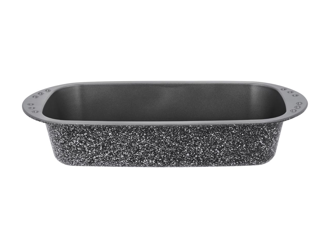 Sort og hvid rektangulær bageform med non-stick belægning