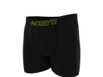 CRIVIT vīriešu sporta bokseršorti melnā krāsā ar zaļu logotipu.