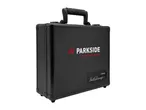 Black textured hard case with a handle, featuring red and white text and a limited edition plaque.