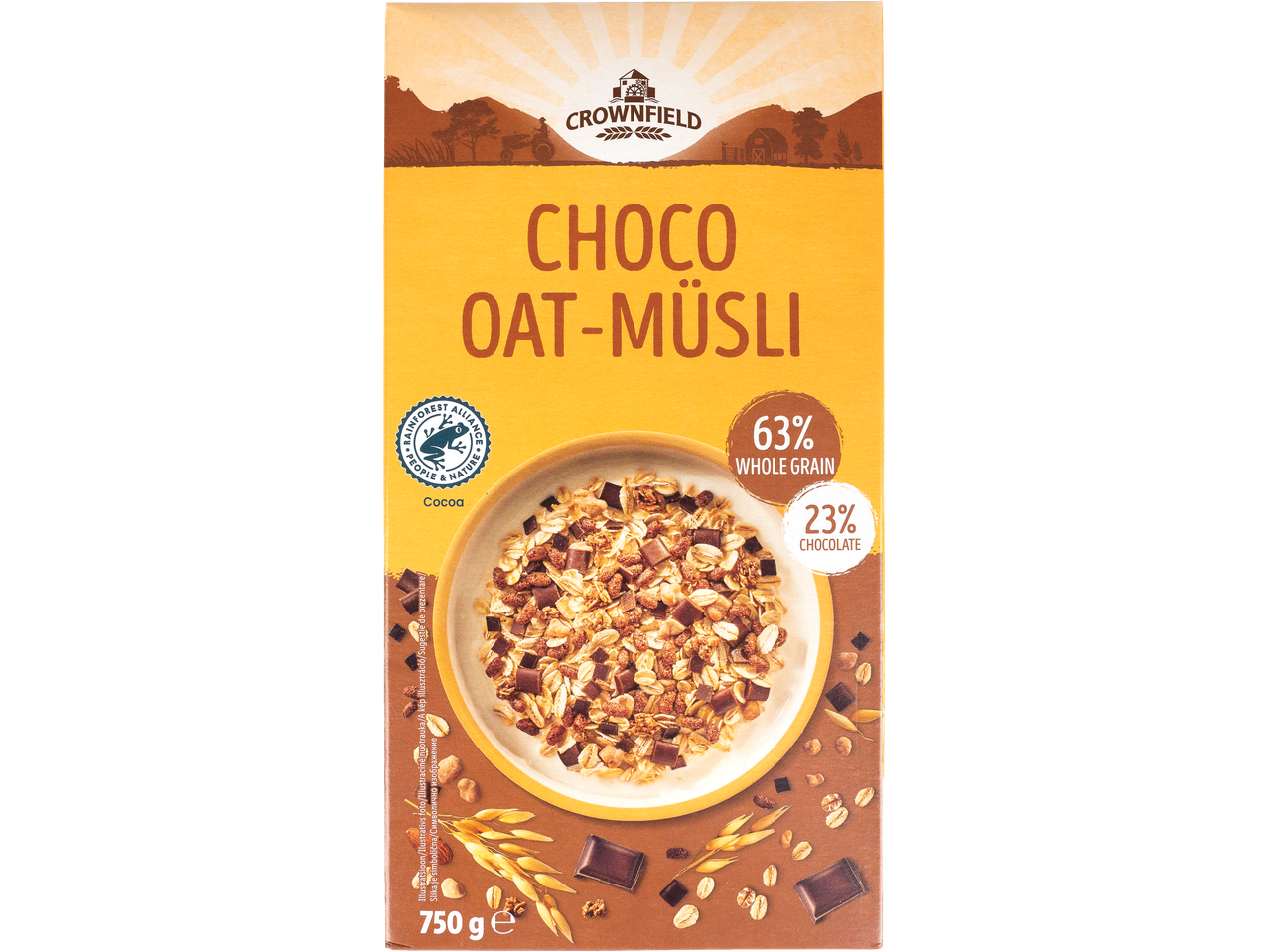 Crownfield Choco Oat-Müsli: musli cu ovăz și ciocolată.