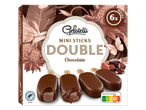 Embalagem de Gelatelli Mini Sticks Double Chocolate, com 6 unidades.