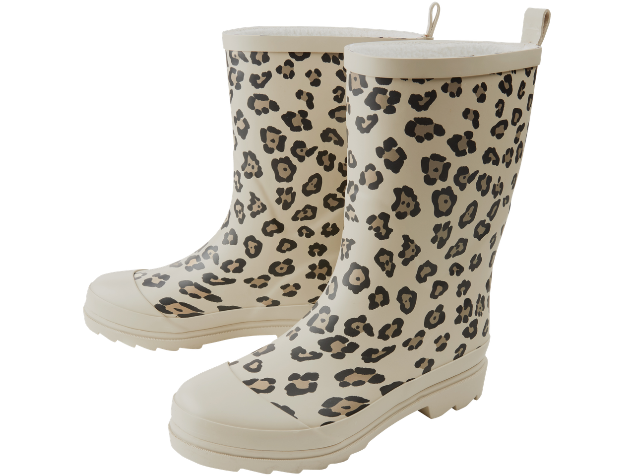 Ženski/moški dežni škornji Esmara z leopardjim vzorcem.