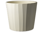 A fluted off-white ceramic planter.