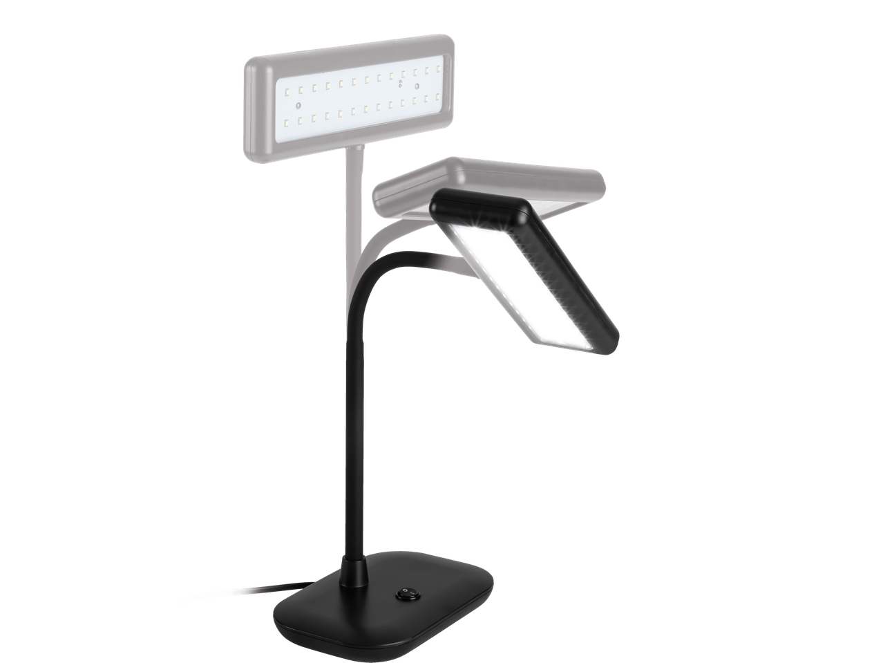 LIVARNO home LED stona lampa sa dva svetlosna panela i fleksibilnom rukom.
