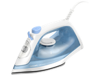 A Philips 1000 Series iron with a light blue water tank and white body.