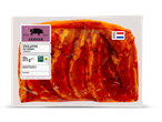 375 gram gemarineerde varkens speklapjes in een verpakking, Beter Leven keurmerk.