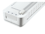 Laminador TRONIC, branco, vista detalhada com cortador e escala de medição